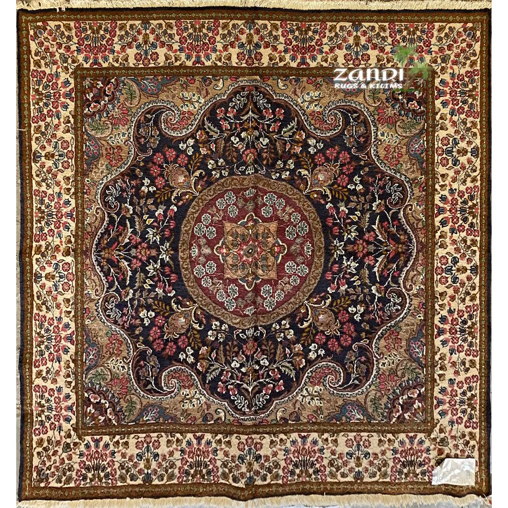 Hand knotted Persian Kerman design rug size 6'6''x6'3'' RR11575